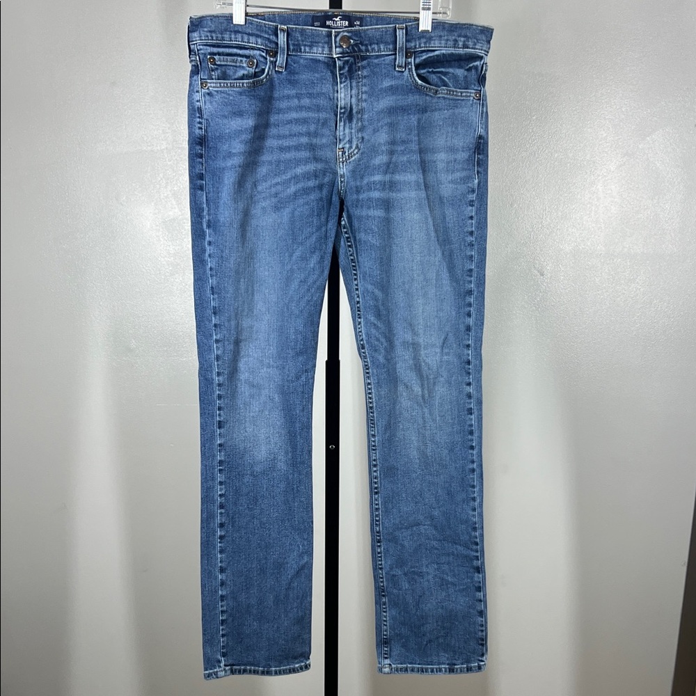 Hollister Men's Straight Blue Jeans 34x32 Slim Straight